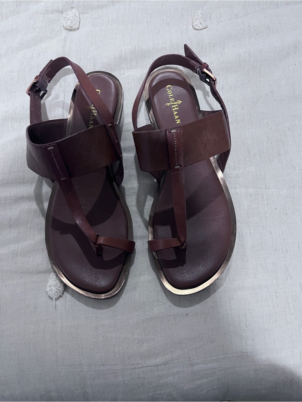 Cole Haan Brown Toe Thong Sandals-Size 6.5